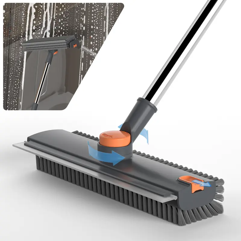 360° 3-in-1 Floor Brush & Squeegee, Stainless Steel