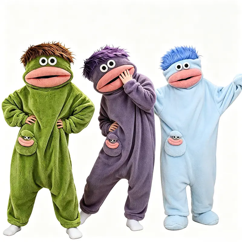 Monster Wearable Blanket Hoodie Soft Fleece Cozy Loungewear One Size Men Women Holiday Gift - Image 2