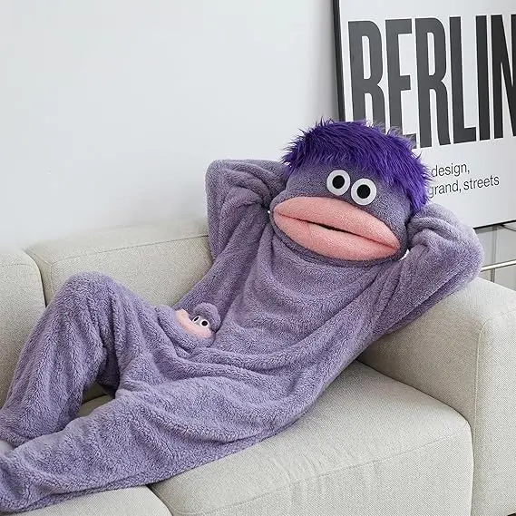 Monster Wearable Blanket Hoodie Soft Fleece Cozy Loungewear One Size Men Women Holiday Gift - Image 4