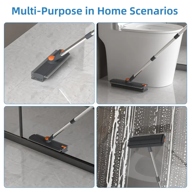 360° 3-in-1 Floor Brush & Squeegee, Stainless Steel - Image 9