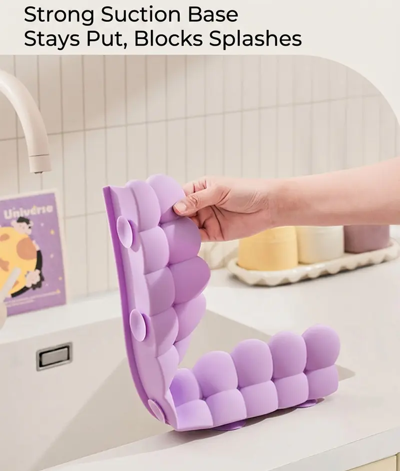 Silicone Sink Splash Guard with Suction Cups