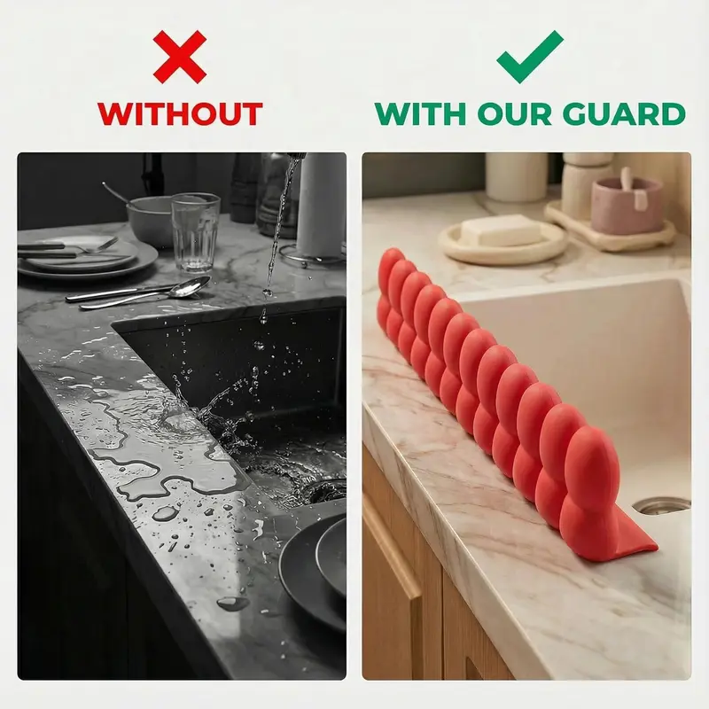 Silicone Sink Splash Guard with Suction Cups - Image 3